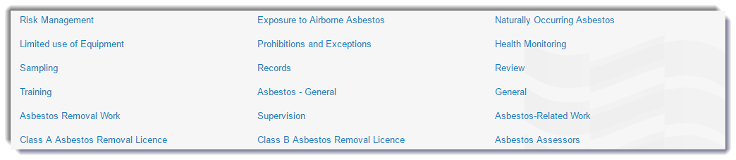 asbestos categories